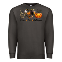 Smoke Peace Love Halloween Premium Sweatshirt - texasbilliewilder