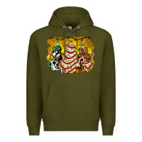 Army Green christmas tree cake and christmas pattern ado Premium Hoodie - AdoDesignShop
