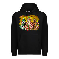 Black christmas tree cake and christmas pattern ado Premium Hoodie - AdoDesignShop