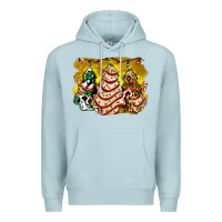 Blue Mist christmas tree cake and christmas pattern ado Premium Hoodie - AdoDesignShop