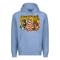 Colony Blue christmas tree cake and christmas pattern ado Premium Hoodie - AdoDesignShop