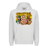 Dove Grey christmas tree cake and christmas pattern ado Premium Hoodie - AdoDesignShop