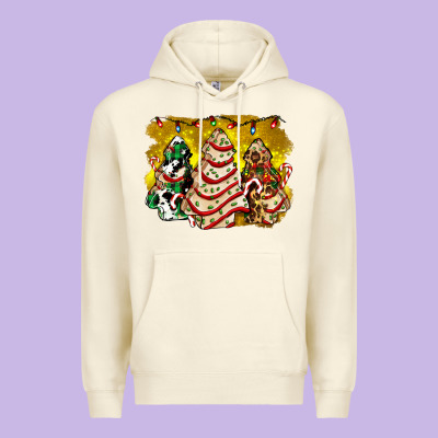 Christmas Tree Cake And Christmas Pattern Ado Premium Hoodie Designed By Adodesignshop