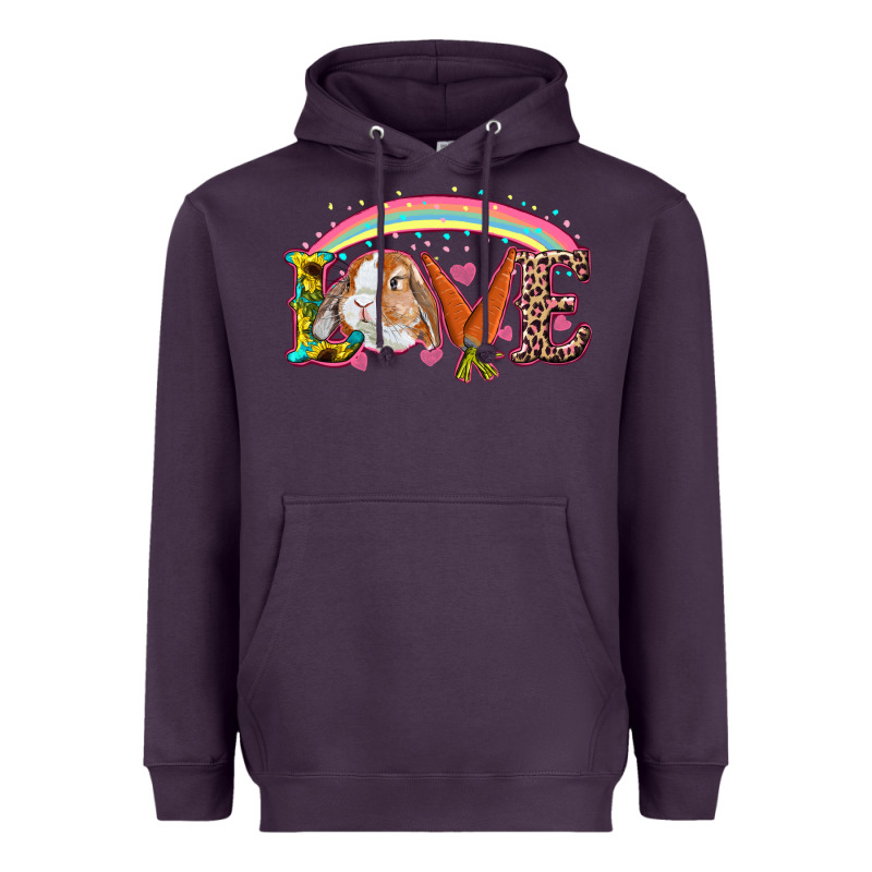 Easter Bunny Love With Rainbow Heavyweight Hoodie by RanaPortraitStore | Teevron