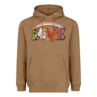 Toasted Coconut Easter Bunny Love With Rainbow Heavyweight Hoodie - RanaPortraitStore