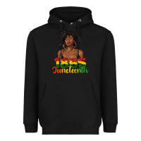 Black 1865 juneteenth with afro black woman Heavyweight Hoodie - texasbilliewilder