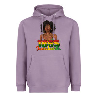 Lavender 1865 juneteenth with afro black woman Heavyweight Hoodie - texasbilliewilder