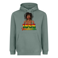 Sage 1865 juneteenth with afro black woman Heavyweight Hoodie - texasbilliewilder