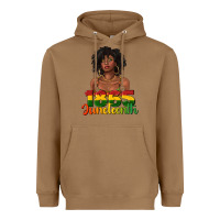 Toasted Coconut 1865 juneteenth with afro black woman Heavyweight Hoodie - texasbilliewilder