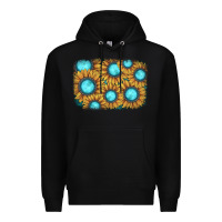 Black sunflower gemstone background Premium Hoodie - JahusDesignShop