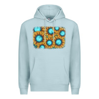 Blue Mist sunflower gemstone background Premium Hoodie - JahusDesignShop