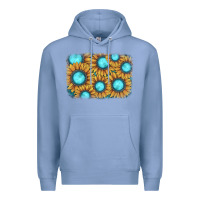 Colony Blue sunflower gemstone background Premium Hoodie - JahusDesignShop