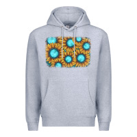 Heather Grey sunflower gemstone background Premium Hoodie - JahusDesignShop