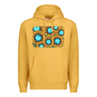 Mustard sunflower gemstone background Premium Hoodie - JahusDesignShop