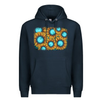 Navy sunflower gemstone background Premium Hoodie - JahusDesignShop