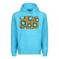 Ocean Blue sunflower gemstone background Premium Hoodie - JahusDesignShop