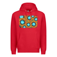 Red sunflower gemstone background Premium Hoodie - JahusDesignShop