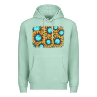 Seafoam sunflower gemstone background Premium Hoodie - JahusDesignShop