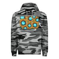 Slate Camo sunflower gemstone background Premium Hoodie - JahusDesignShop