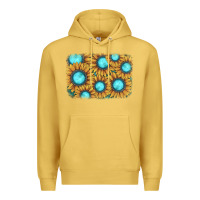 Antique Gold sunflower gemstone background Premium Hoodie - JahusDesignShop