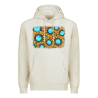 Oatmeal Heather sunflower gemstone background Premium Hoodie - JahusDesignShop