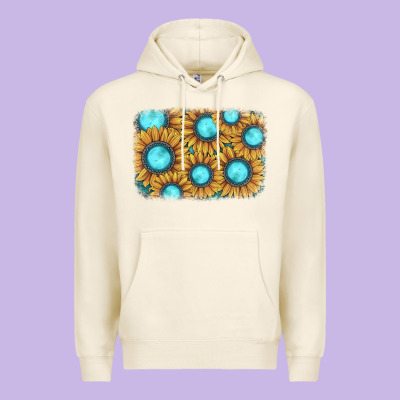 Sunflower Gemstone Background Premium Hoodie Designed By Jahusdesignshop
