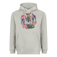 Moon Dust Easter Bunny With Floral Wreath Heavyweight Hoodie - RanaPortraitStore