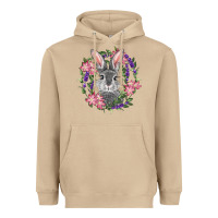 Mushroom Easter Bunny With Floral Wreath Heavyweight Hoodie - RanaPortraitStore