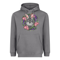 Storm Easter Bunny With Floral Wreath Heavyweight Hoodie - RanaPortraitStore