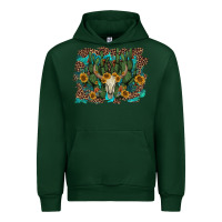 Forest Green leopard bull skull cactus sunflowers Urban Hoodie - AdoDesignShop