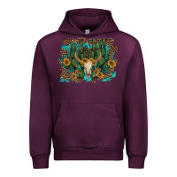 Mauve Wine leopard bull skull cactus sunflowers Urban Hoodie - AdoDesignShop