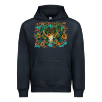 Navy leopard bull skull cactus sunflowers Urban Hoodie - AdoDesignShop