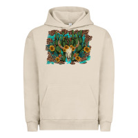 Pigment French Oak leopard bull skull cactus sunflowers Urban Hoodie - AdoDesignShop