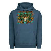 Pigment Midnight Navy leopard bull skull cactus sunflowers Urban Hoodie - AdoDesignShop