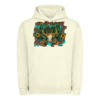 Pigment Pistachio leopard bull skull cactus sunflowers Urban Hoodie - AdoDesignShop