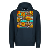 Navy serape leopard seamless pattern Premium Hoodie - BundleAndBundleShop