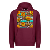 Burgundy serape leopard seamless pattern Premium Hoodie - BundleAndBundleShop