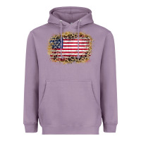 Lavender america leopard glitter flag Heavyweight Hoodie - Zillion Design Studio