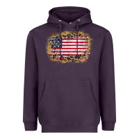 Plum america leopard glitter flag Heavyweight Hoodie - Zillion Design Studio