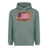 Sage america leopard glitter flag Heavyweight Hoodie - Zillion Design Studio