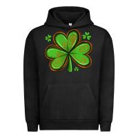 Pigment Black st patricks day shamrock with glitter Urban Hoodie - Artiststas