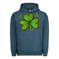 Pigment Midnight Navy st patricks day shamrock with glitter Urban Hoodie - Artiststas