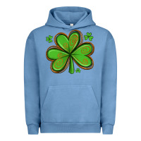 Pigment Pebble Blue st patricks day shamrock with glitter Urban Hoodie - Artiststas