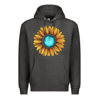 Charcoal Heather sunflower gemstone Premium Hoodie - JahusDesignShop