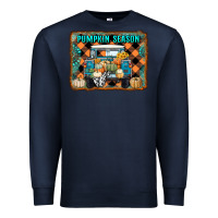 Navy pumpkin season truck Premium Sweatshirt - RanaPortraitStore