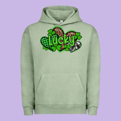 St Patricks Day Lucky Western Hearts Urban Hoodie Designed By Artiststas