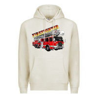 Oatmeal Heather firefighter fire truck Premium Hoodie - Artiststas