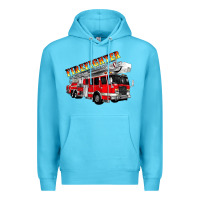 Ocean Blue firefighter fire truck Premium Hoodie - Artiststas