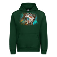 Forest Green indian headress sunflower leopard Urban Hoodie - AdoDesignShop