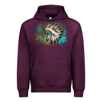 Mauve Wine indian headress sunflower leopard Urban Hoodie - AdoDesignShop